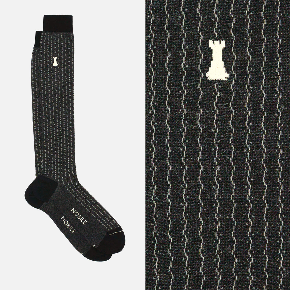 Dalì - Chaussettes longues pour hommes avec côtes artistiques en Filoscozia®