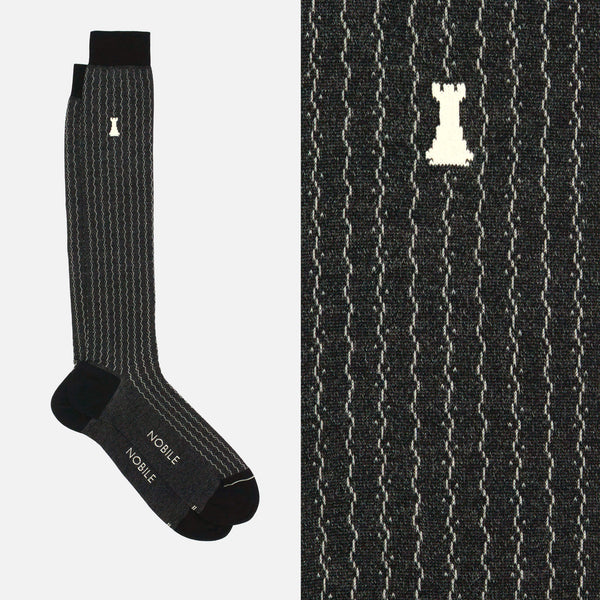 Dalì - Chaussettes longues pour hommes avec côtes artistiques en Filoscozia®