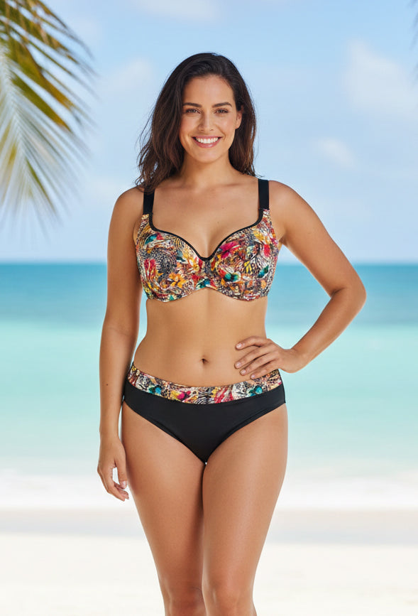 Dámske dvojdielne plavky IKAB – Exotic Summer T strih jemne vystužený