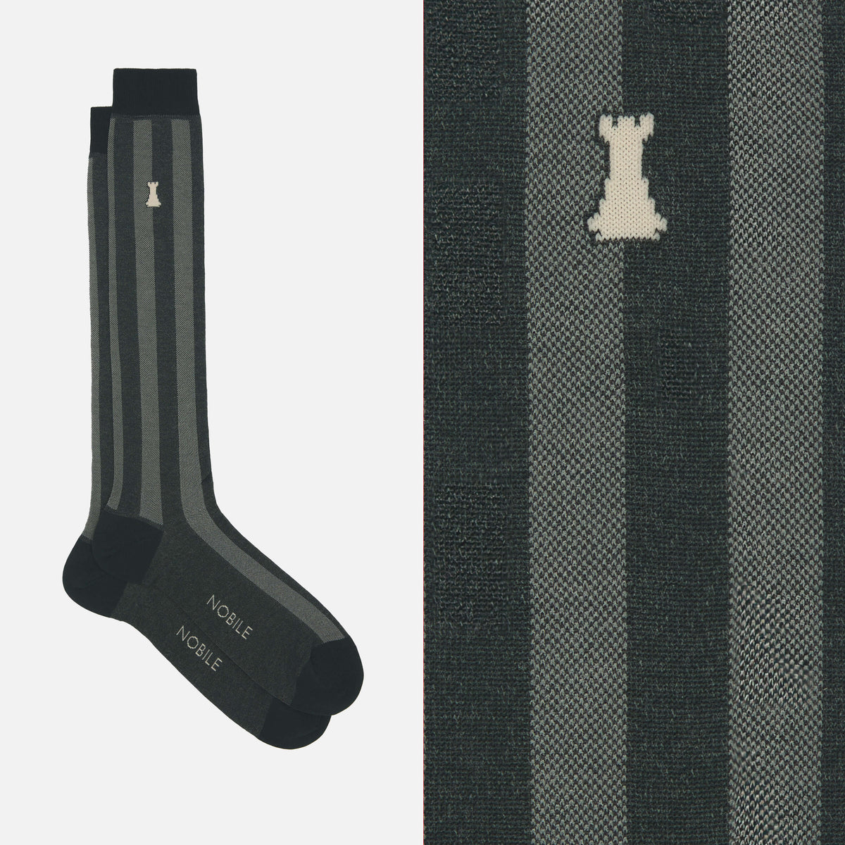 Dante - Long men's ribbed socks in Filoscozia®