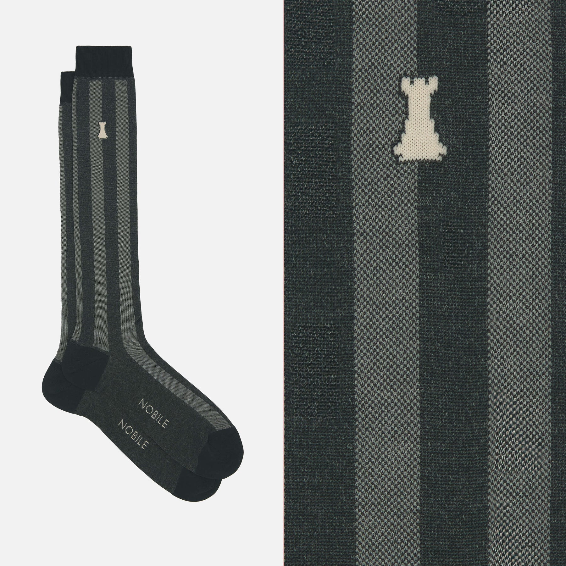 Dante - Long men's ribbed socks in Filoscozia®