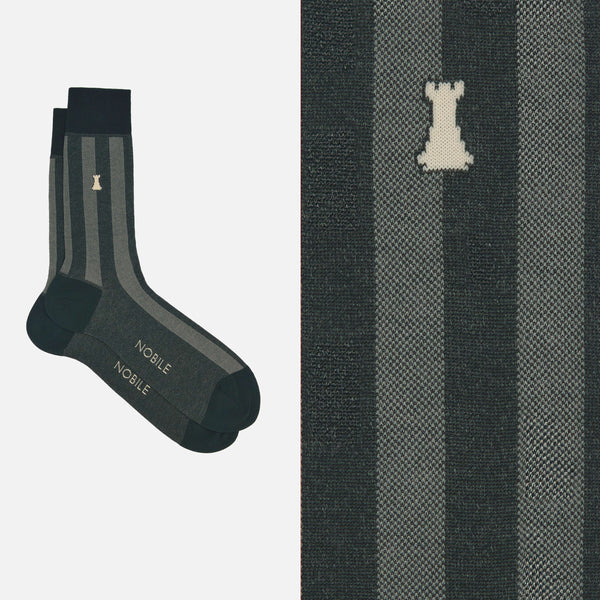 Dante - Chaussettes courtes pour hommes avec côtes larges en Filoscozia®
