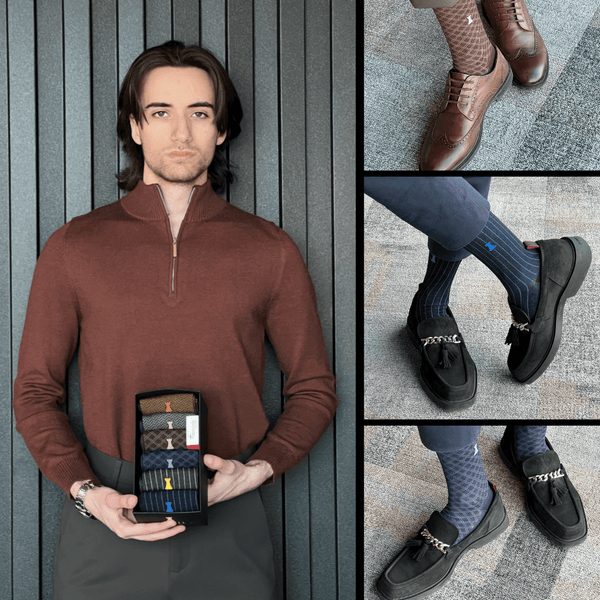 David Matosian kapslová kolekce Box | 2x Houndstooth / 2x Žebrované / 2x Skotské Filoscozia® Krátké