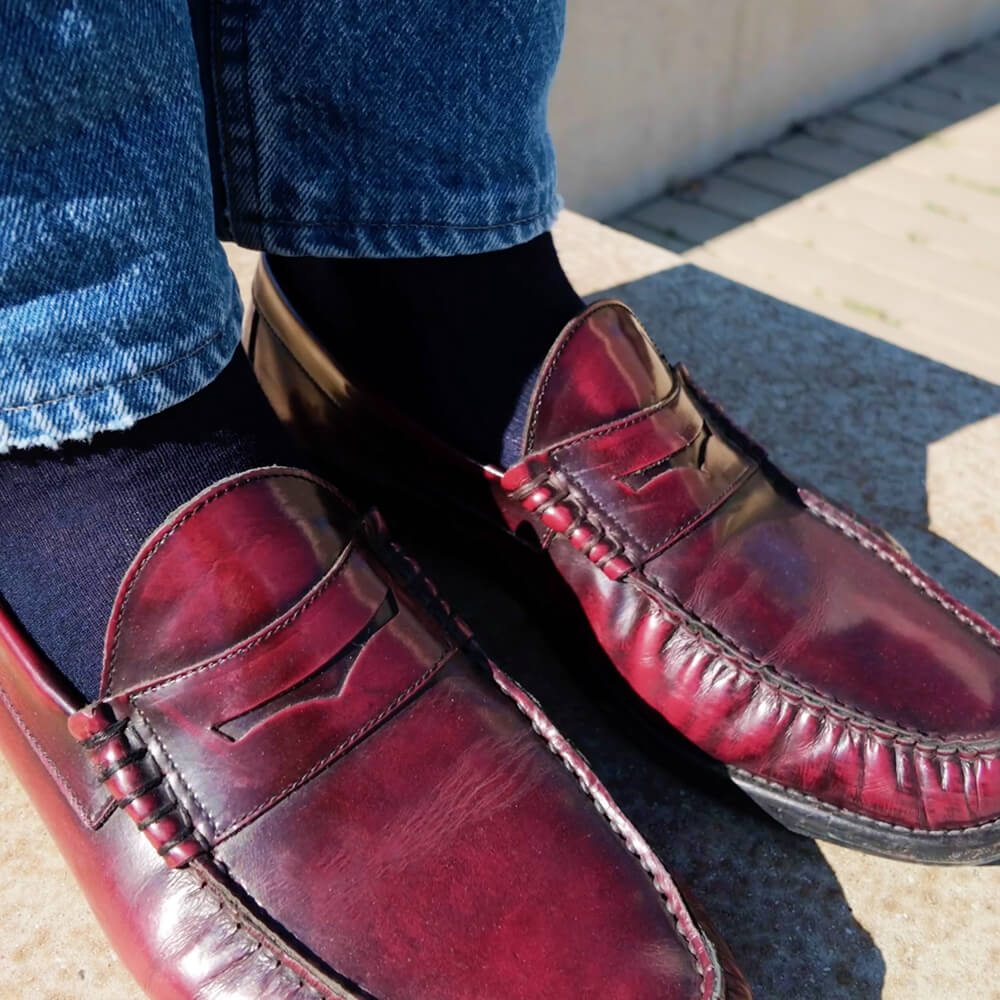 Chiffon in Cashmere van de Hircus Geit - Lange Fijne Gebreide Sok