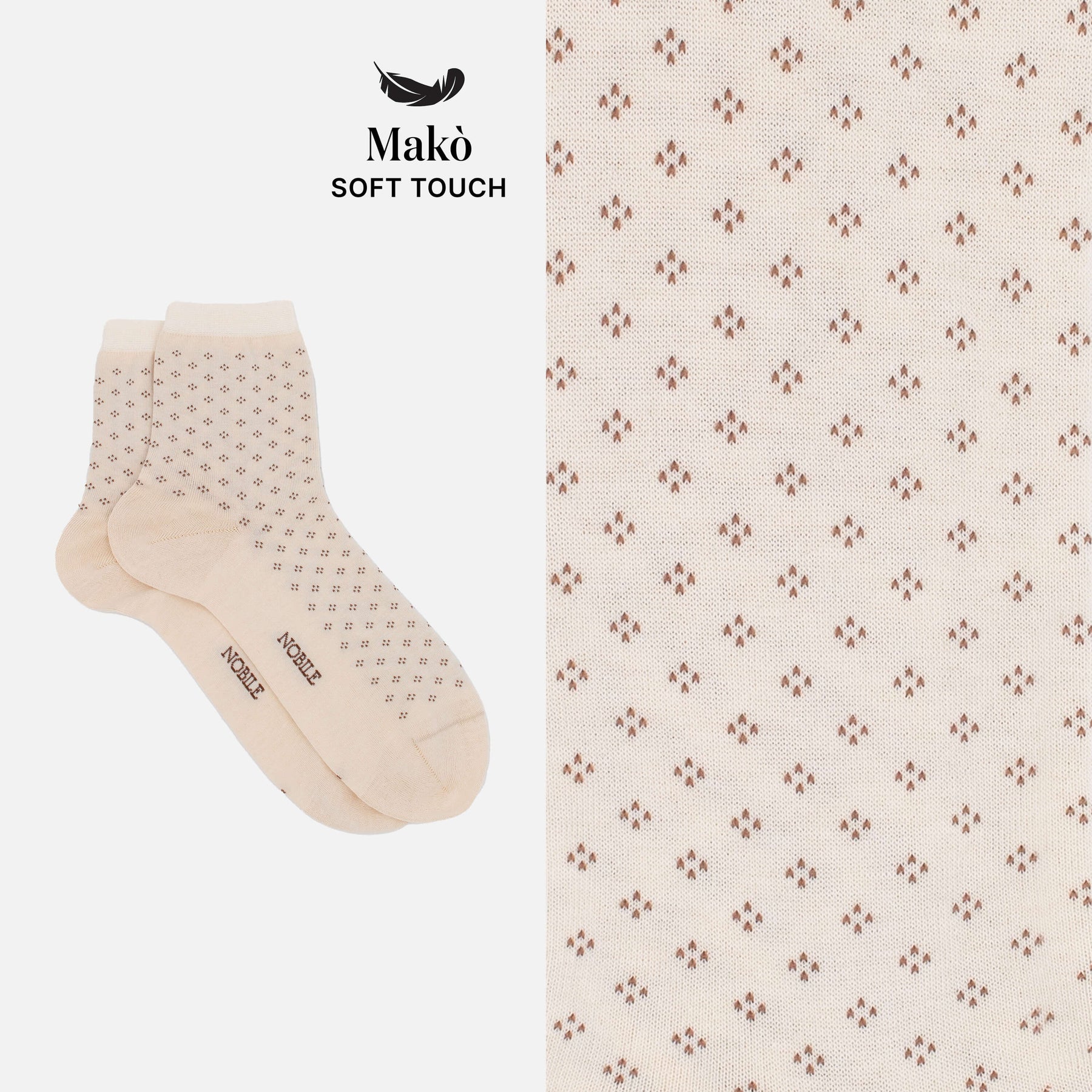 Diana - Short polka dot socks in soft Makò cotton