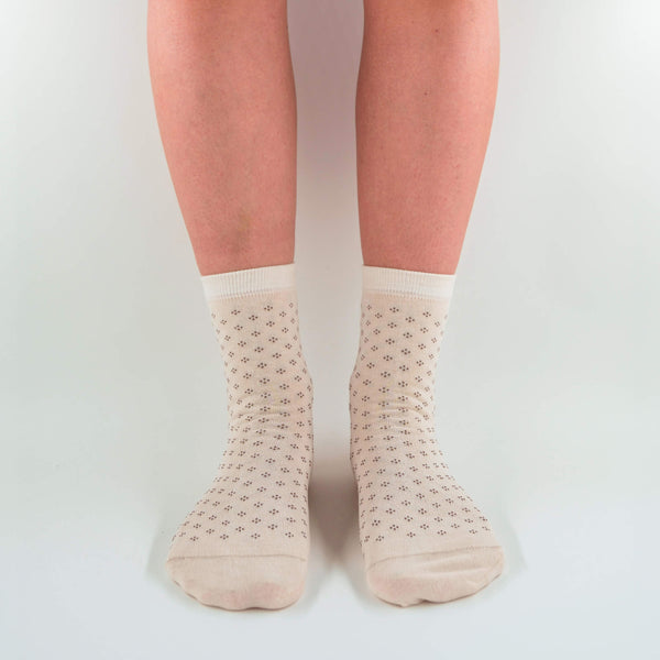 Diana - Short polka dot socks in soft Makò cotton
