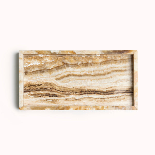 Mramorni pladanj s rubom 15x30cm sandal oniks