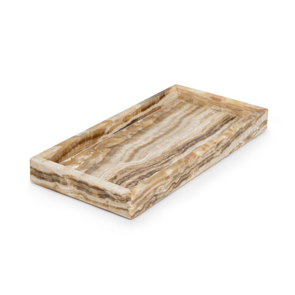Mramorový tác s okrajem 15x30cm sandal onyx