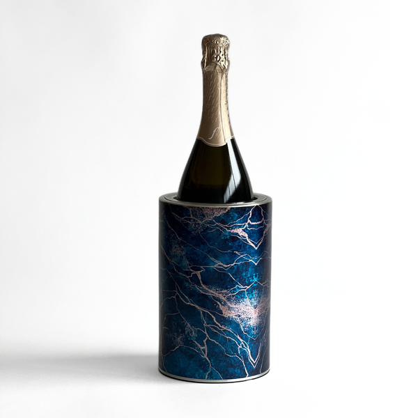Dragon blue, blue wine cooler, gift for wine lovers, dragon themed gift, marble