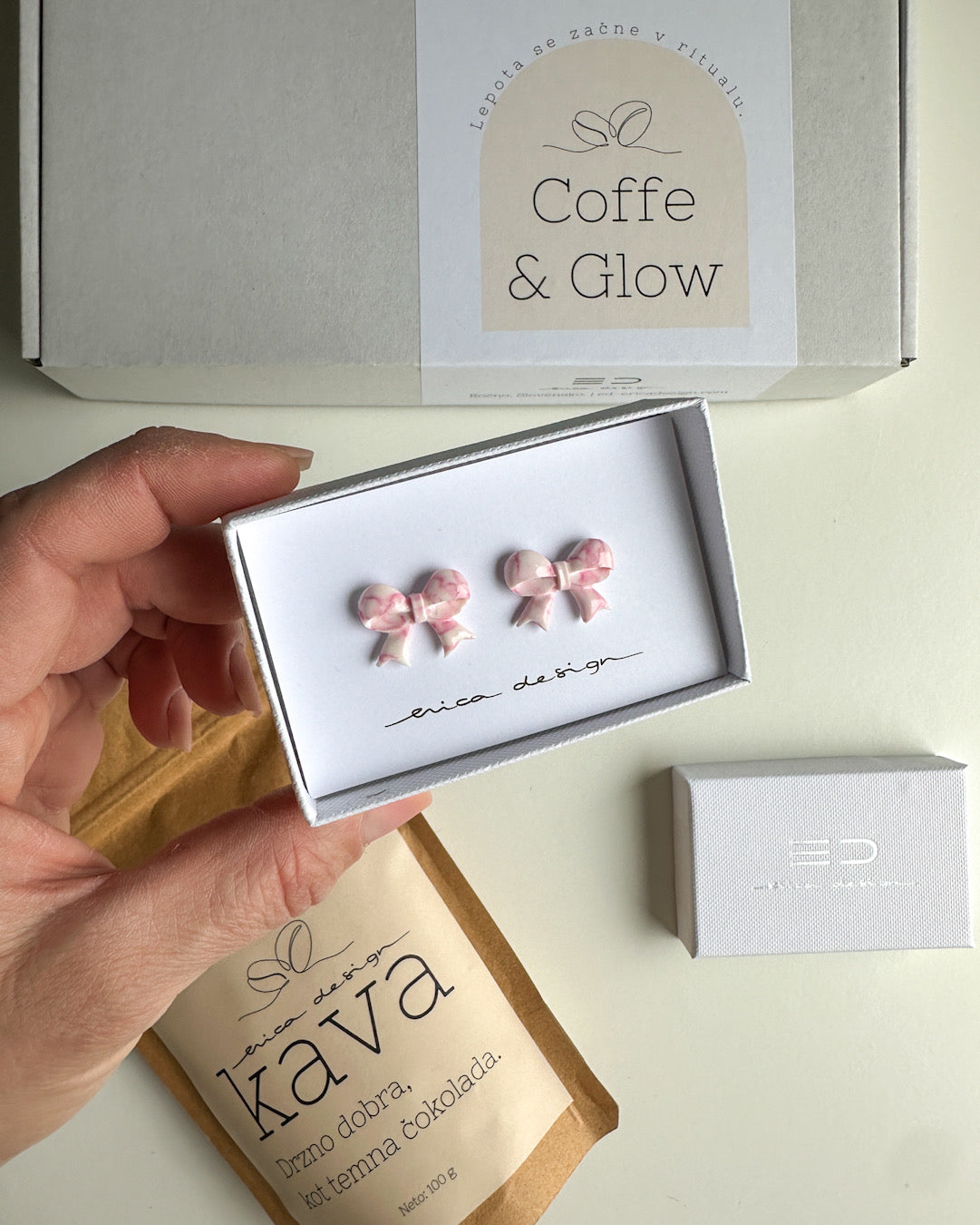 Coffee & Glow | Gift Set Coffee + Bow Earrings