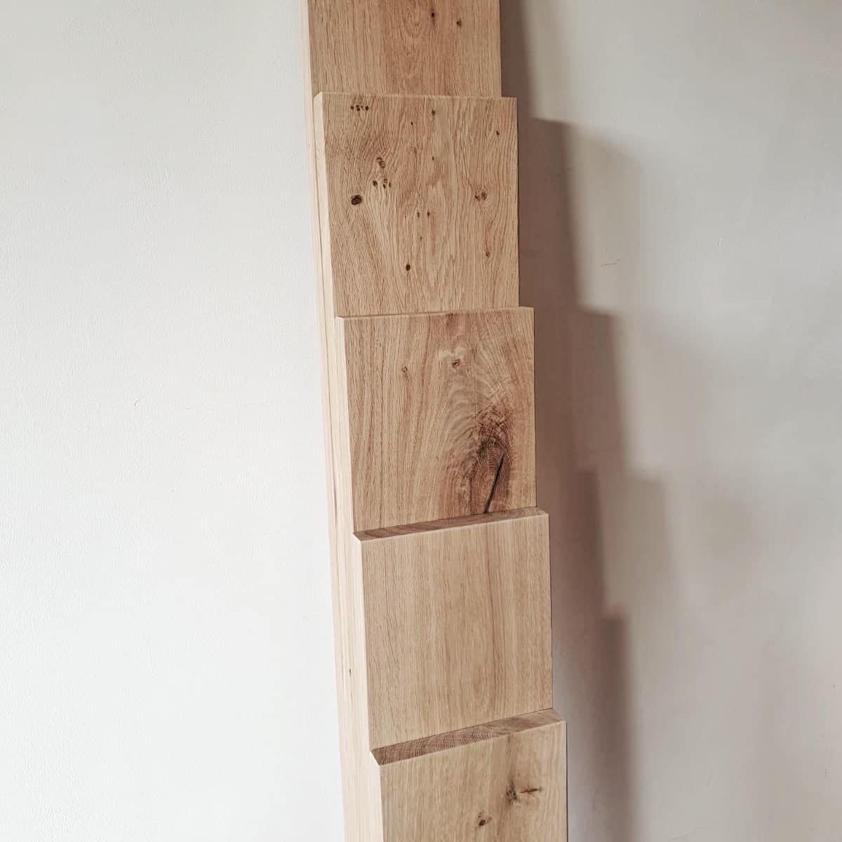 The Industrial L-shaped Shelf Brackets UP with Oak Shelf - 35 cm