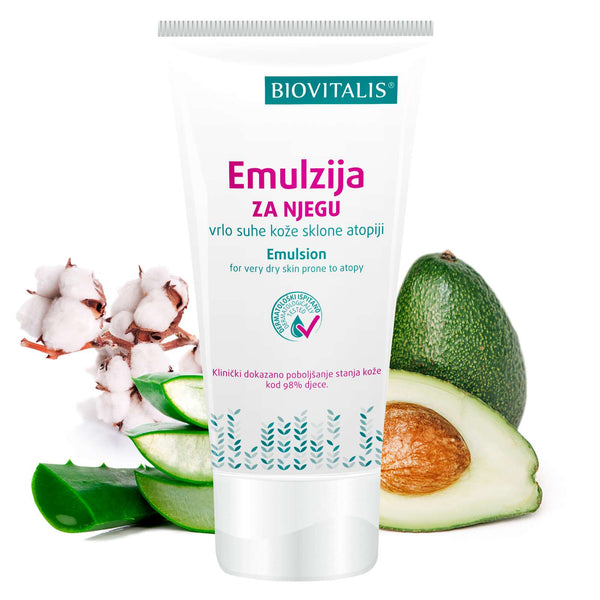 Emulsion for the care of very dry skin prone to atopy