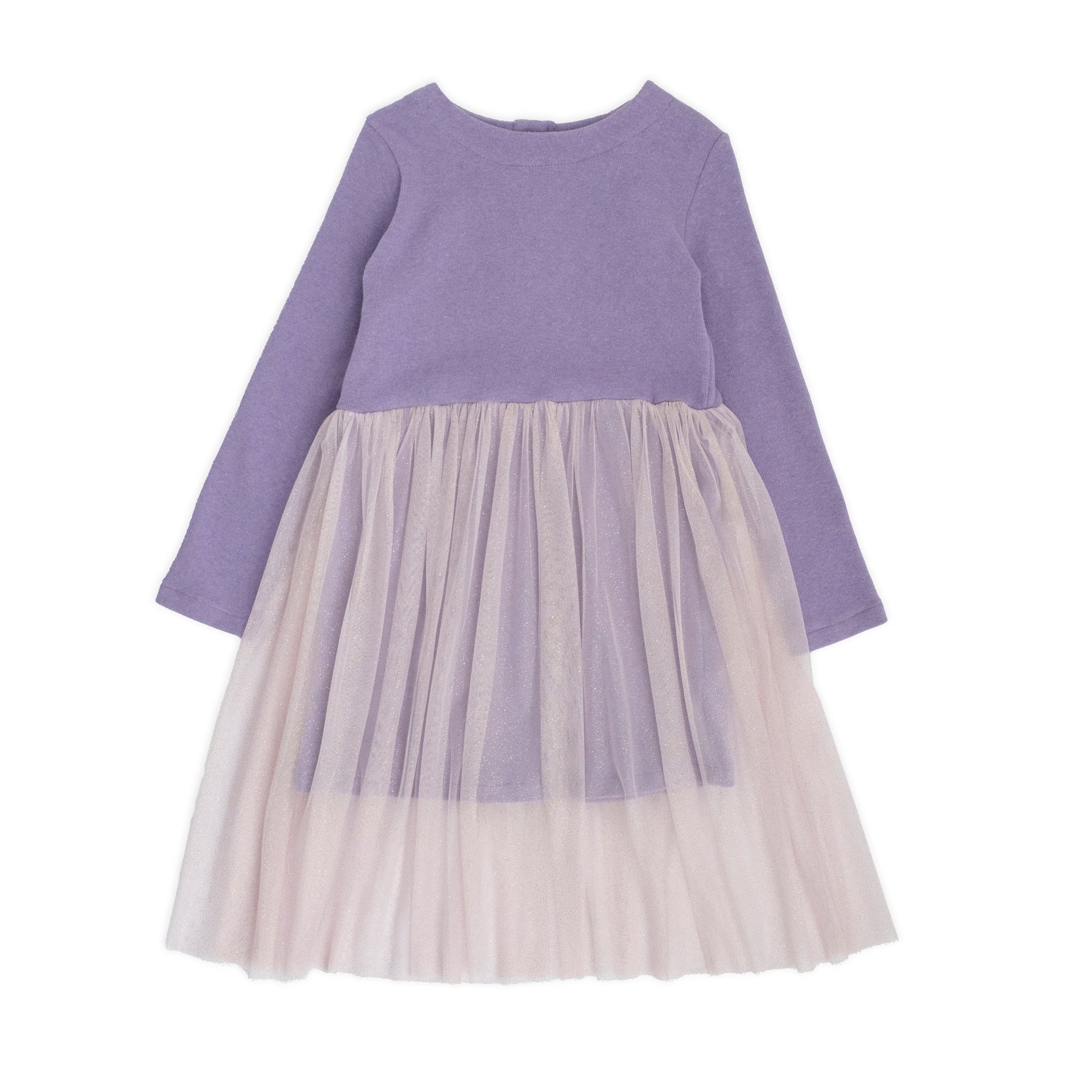 ROBE EN COTON CHAUD AVEC JUPE EN TULLE PAILLETÉE