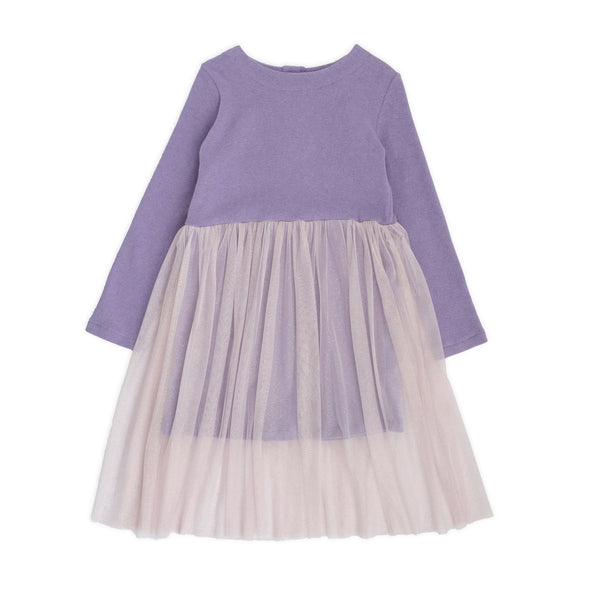 ROBE EN COTON CHAUD AVEC JUPE EN TULLE PAILLETÉE