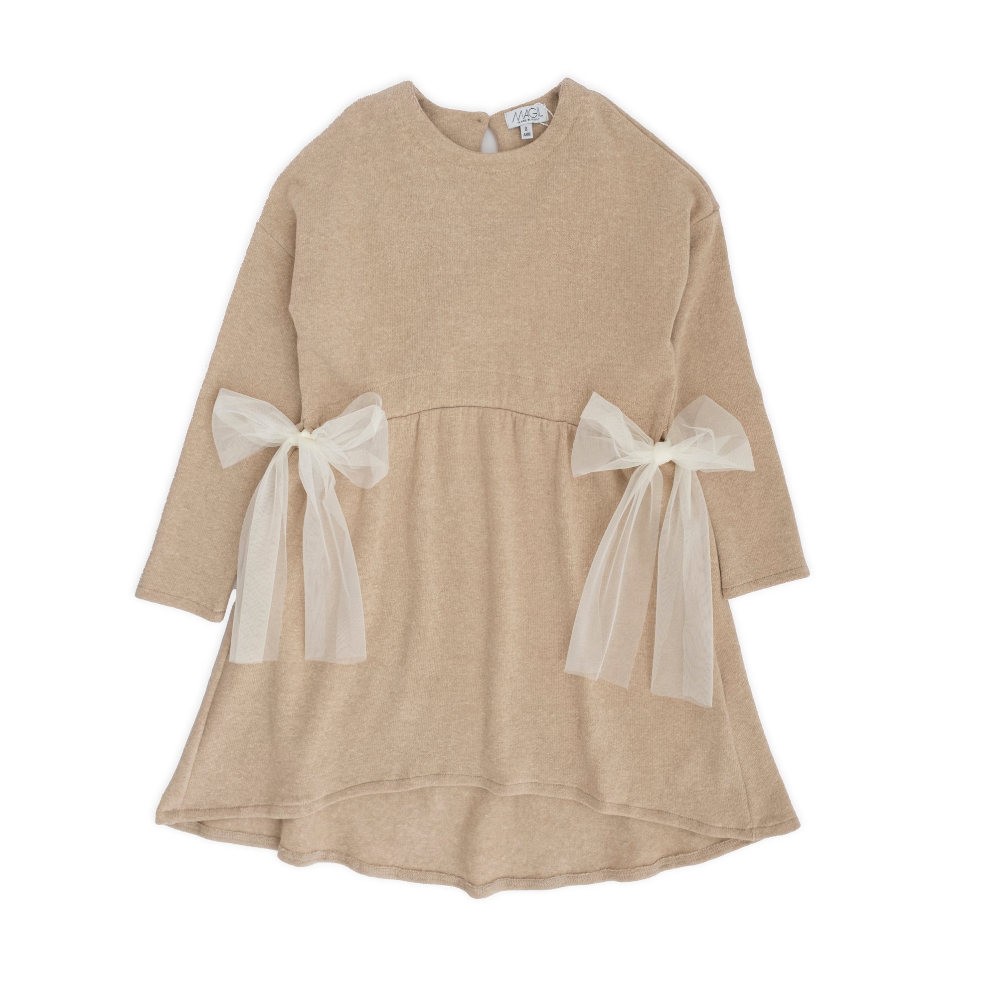 DRESS IN WARM COTTON WITH GATHERED WAIST