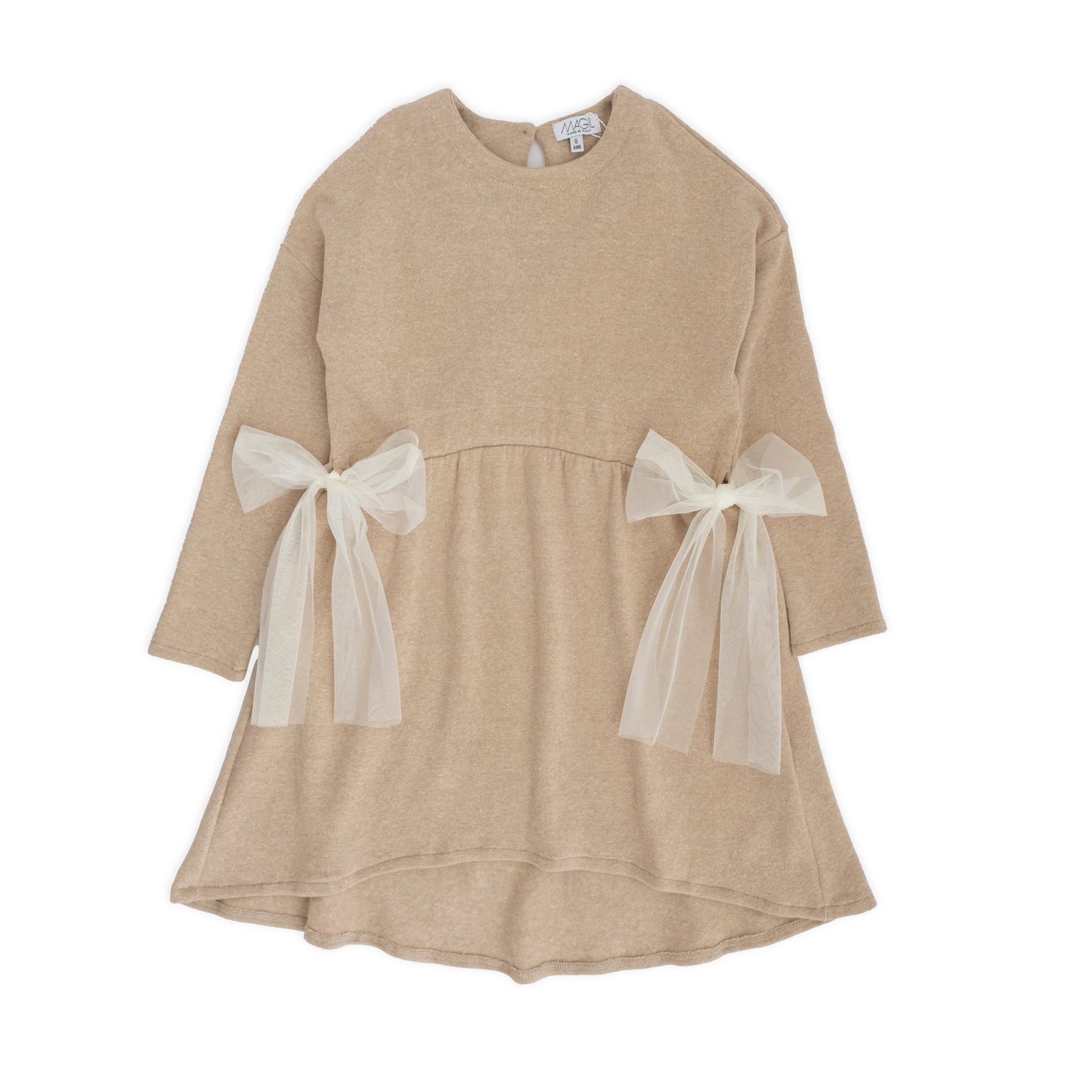 DRESS IN WARM COTTON WITH GATHERED WAIST