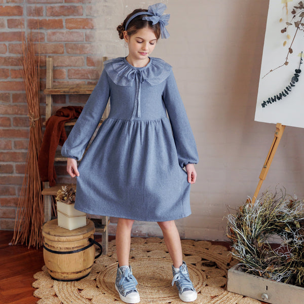 ABITO IN CALDO COTONE CON COLLETTO GLITTER