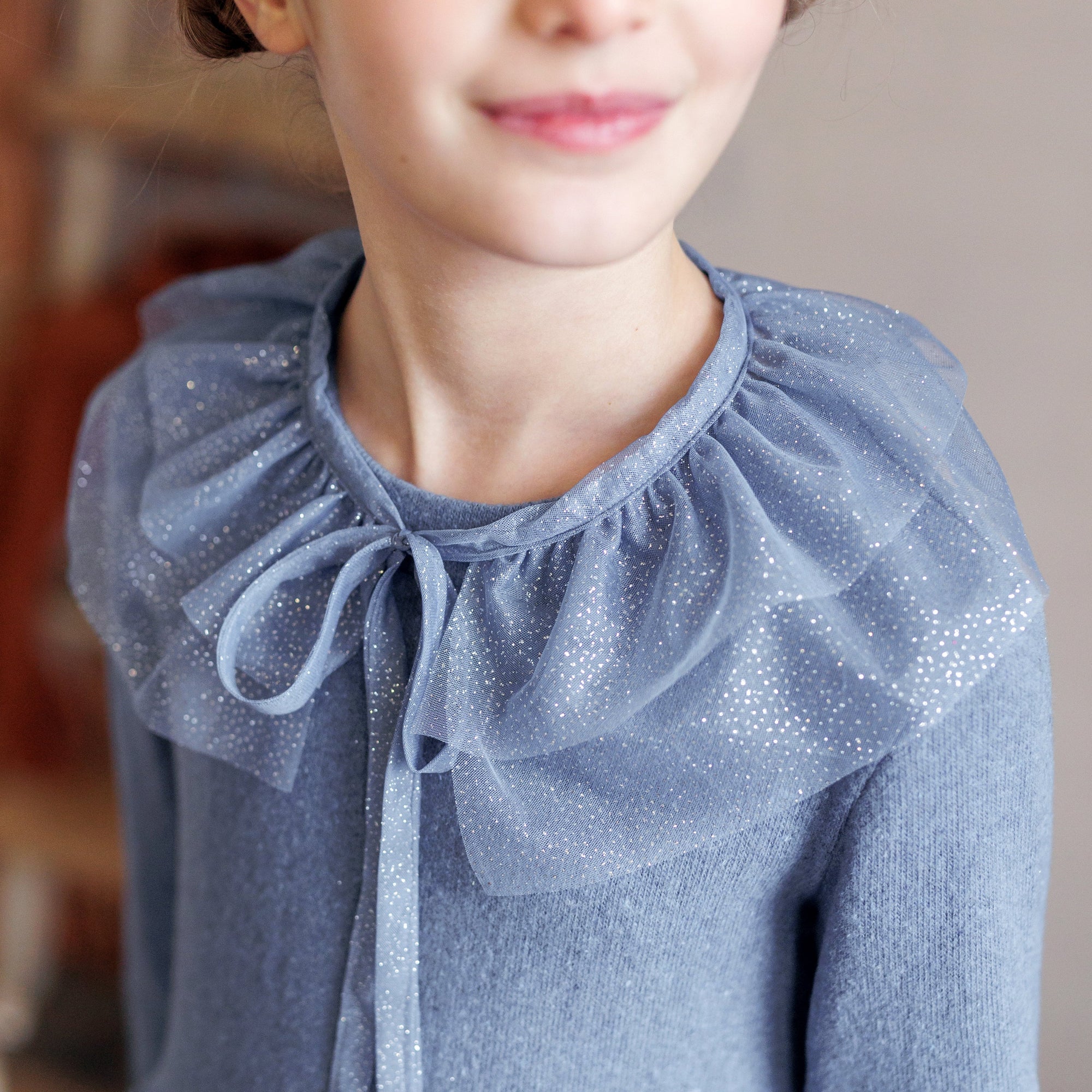 ABITO IN CALDO COTONE CON COLLETTO GLITTER