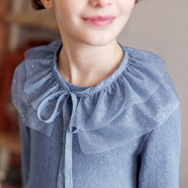 ABITO IN CALDO COTONE CON COLLETTO GLITTER