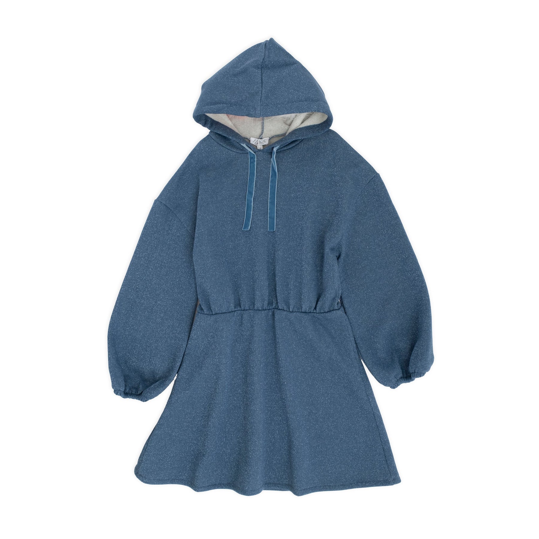 Lurex Sweatshirt Dress with Hood
