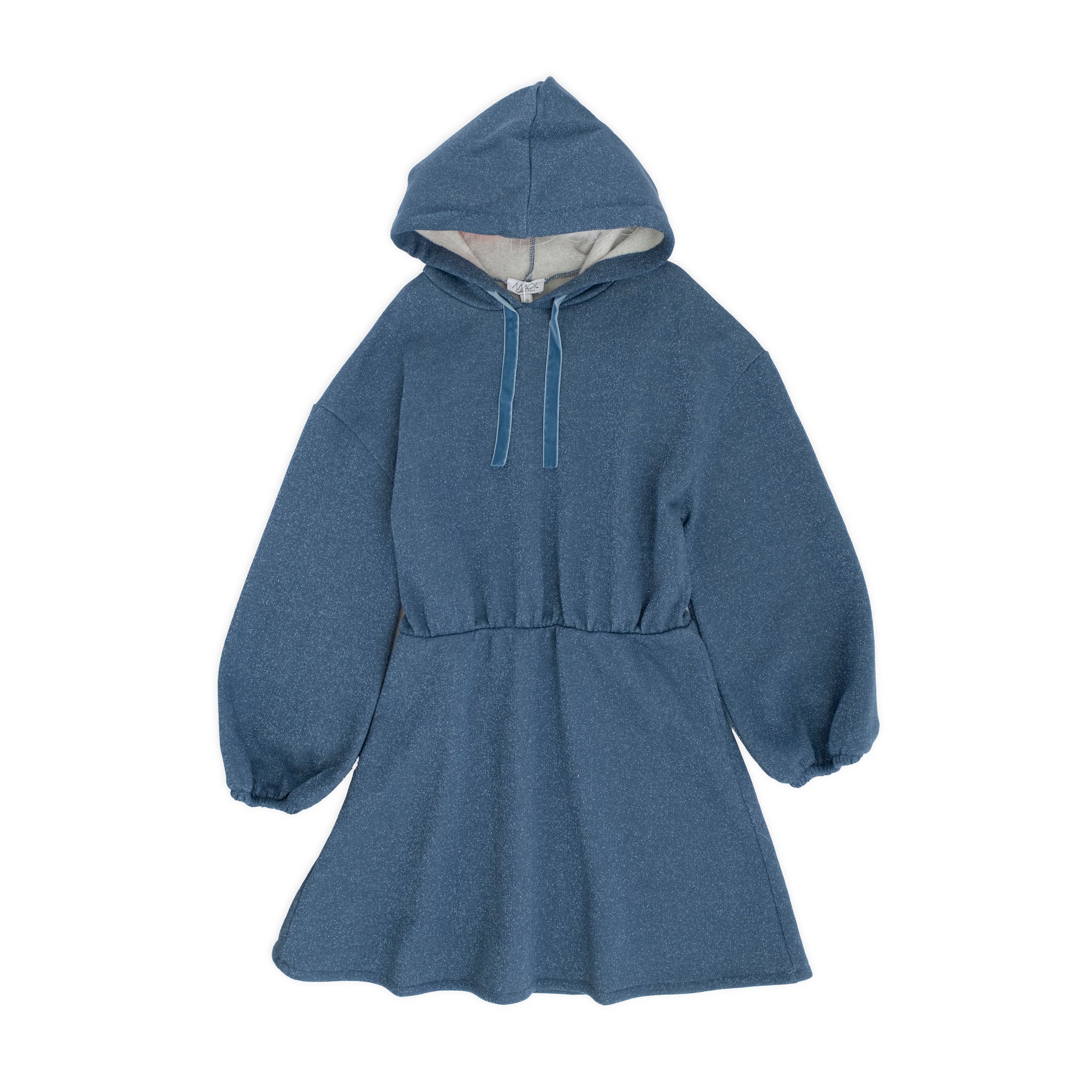 Lurex Sweatshirt Dress with Hood