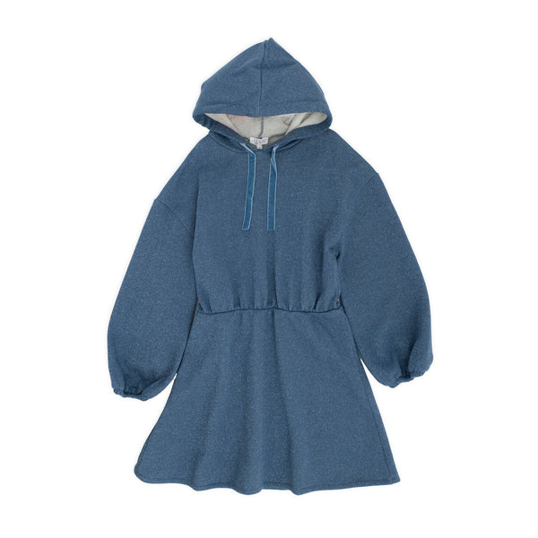 Lurex Sweatshirt Dress with Hood