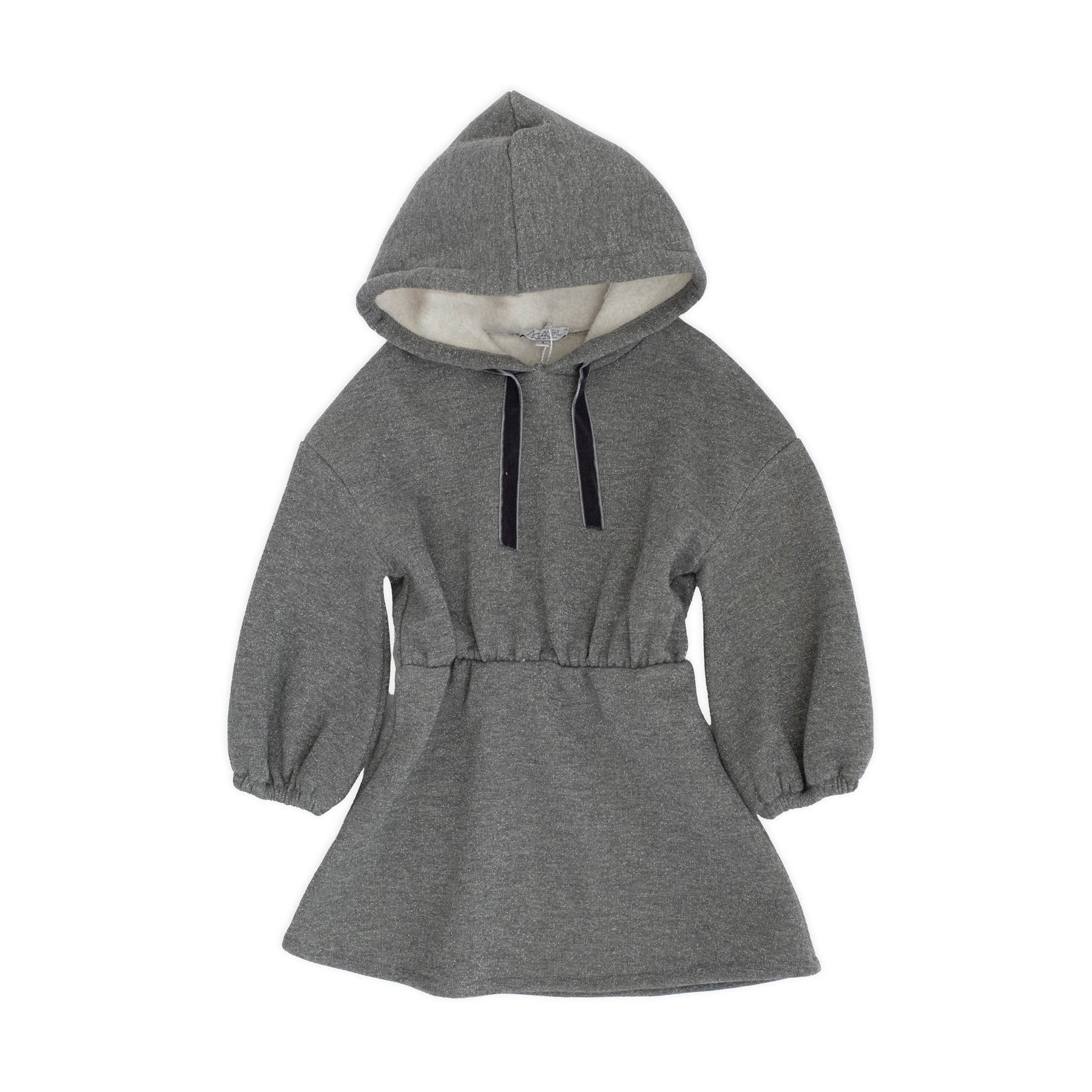 Lurex Sweatshirt Dress with Hood