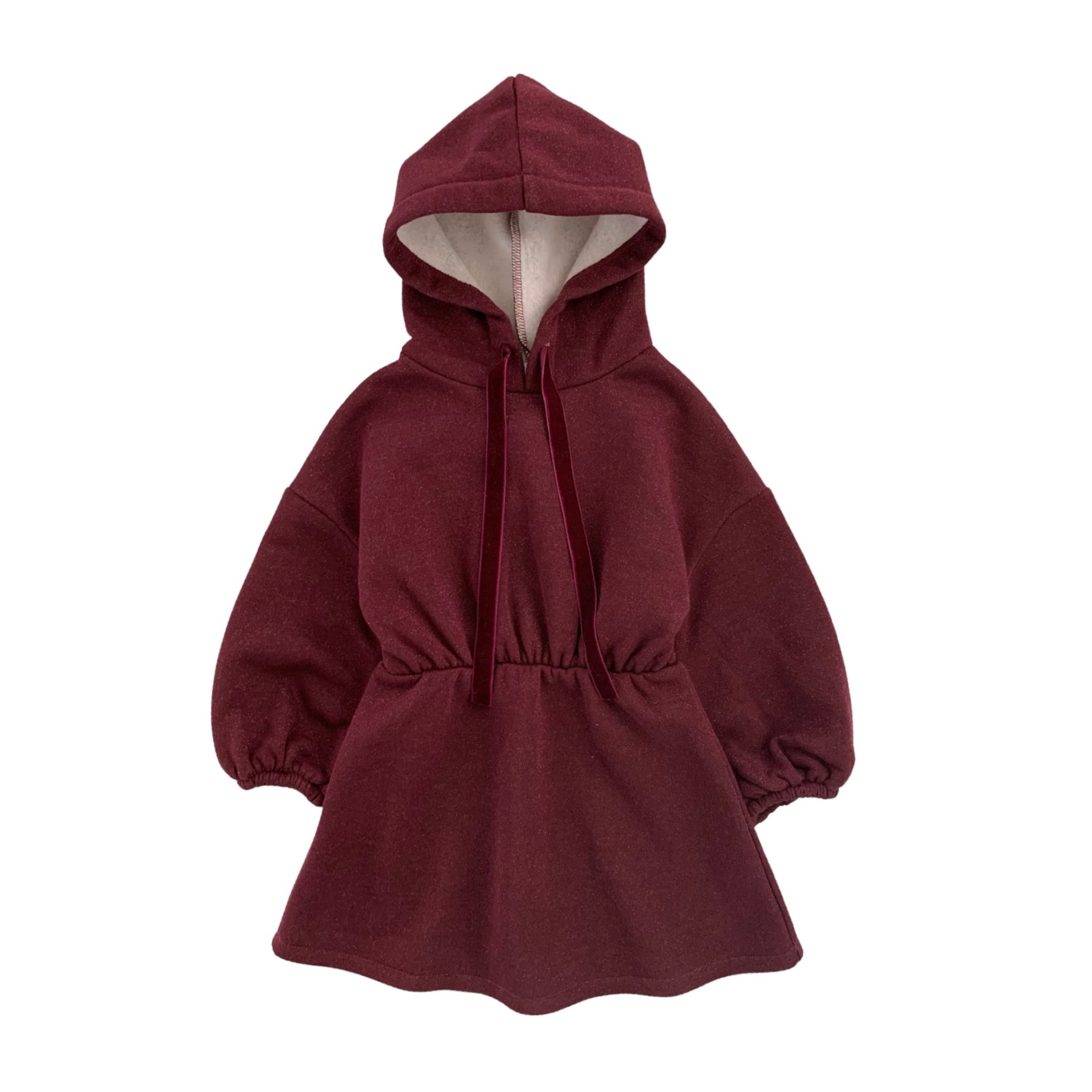 ABITO FELPA LUREX CON CAPPUCCIO