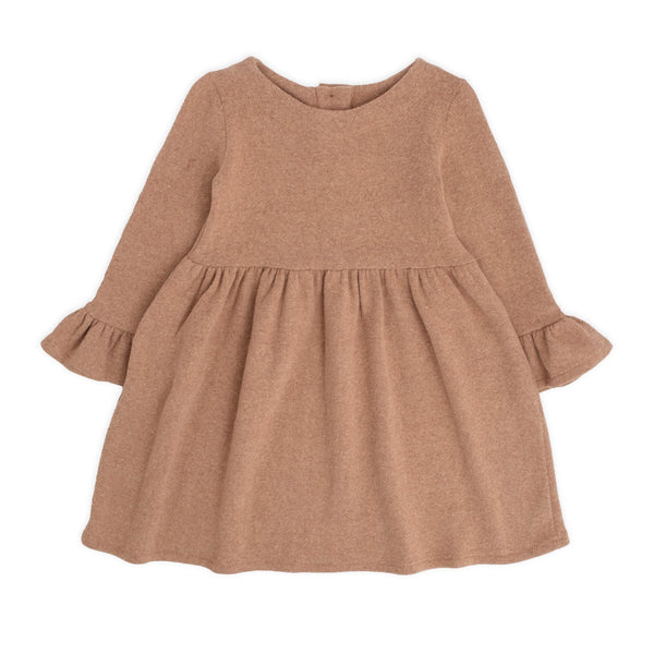 DRESS IN WARM COTTON WITH PETAL SLEEVE