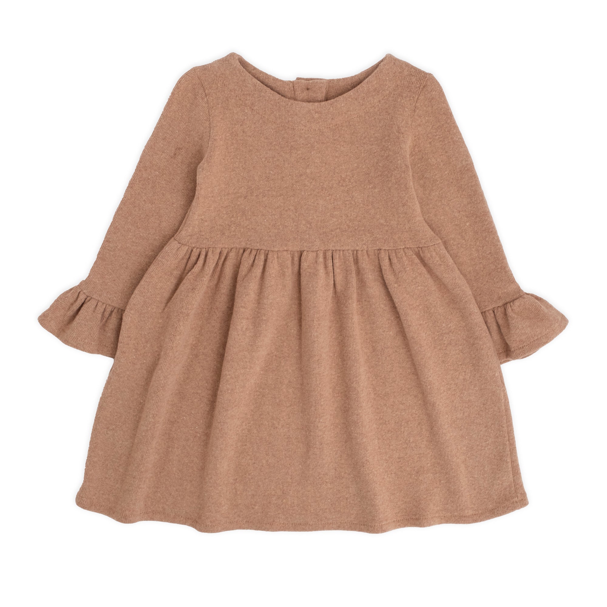 DRESS IN WARM COTTON WITH PETAL SLEEVE
