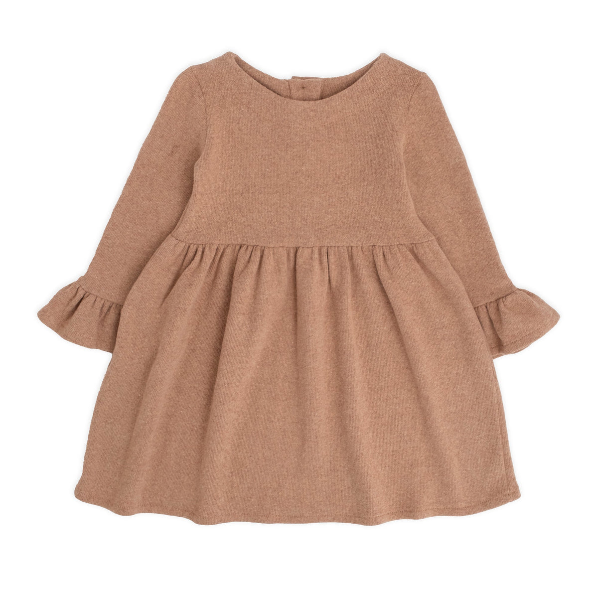 DRESS IN WARM COTTON WITH PETAL SLEEVE