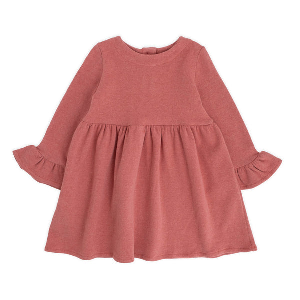 ROBE EN COTON CHAUD AVEC MANCHES EN PÉTALES