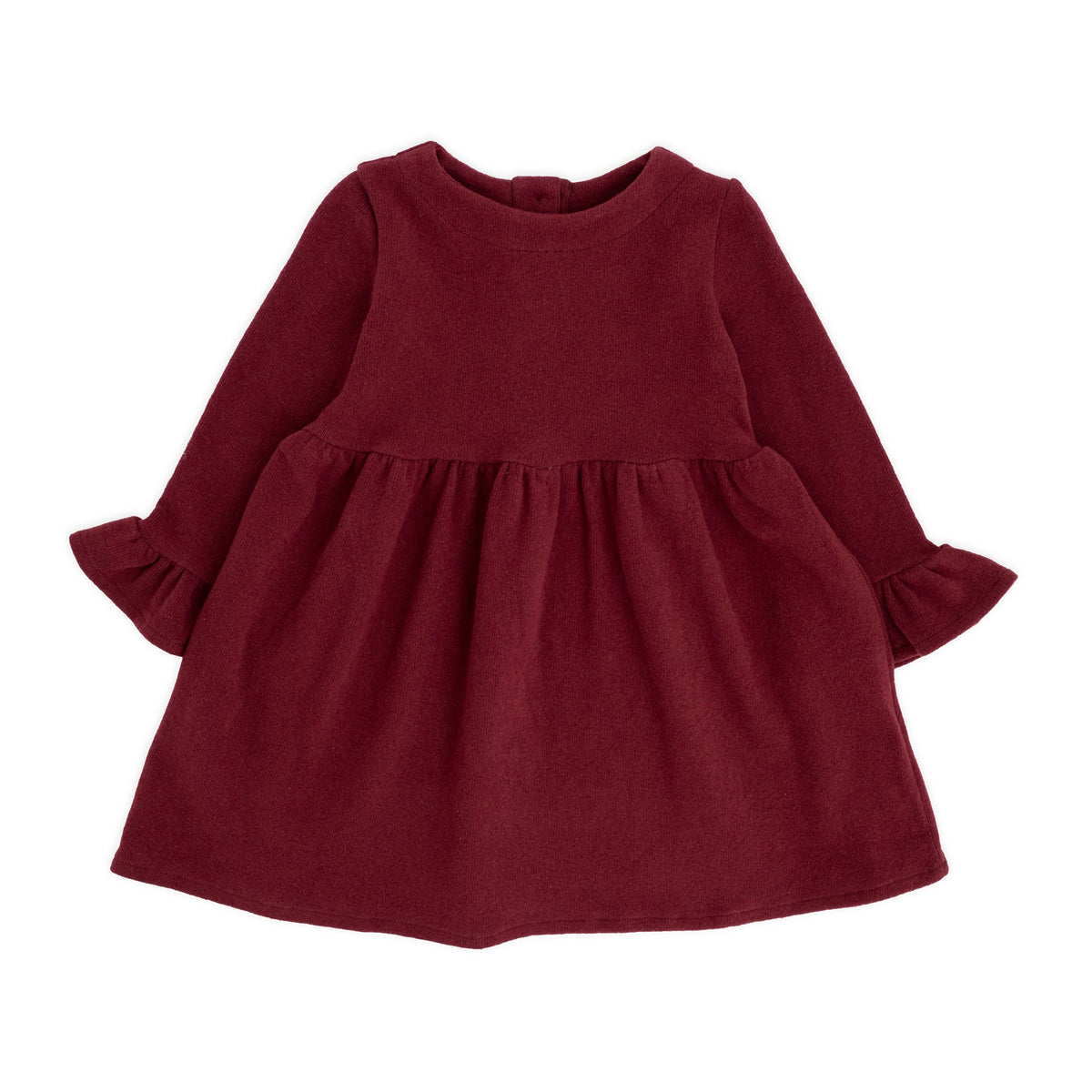 DRESS IN WARM COTTON WITH PETAL SLEEVE