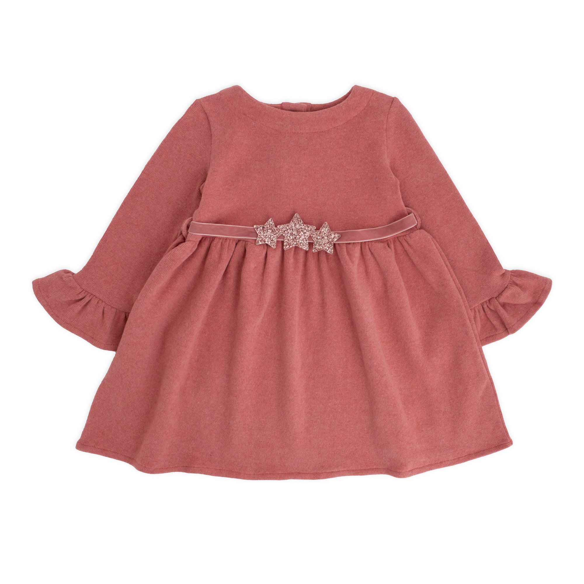 ROBE EN COTON CHAUD AVEC CEINTURE À ÉTOILES PAILLETÉES