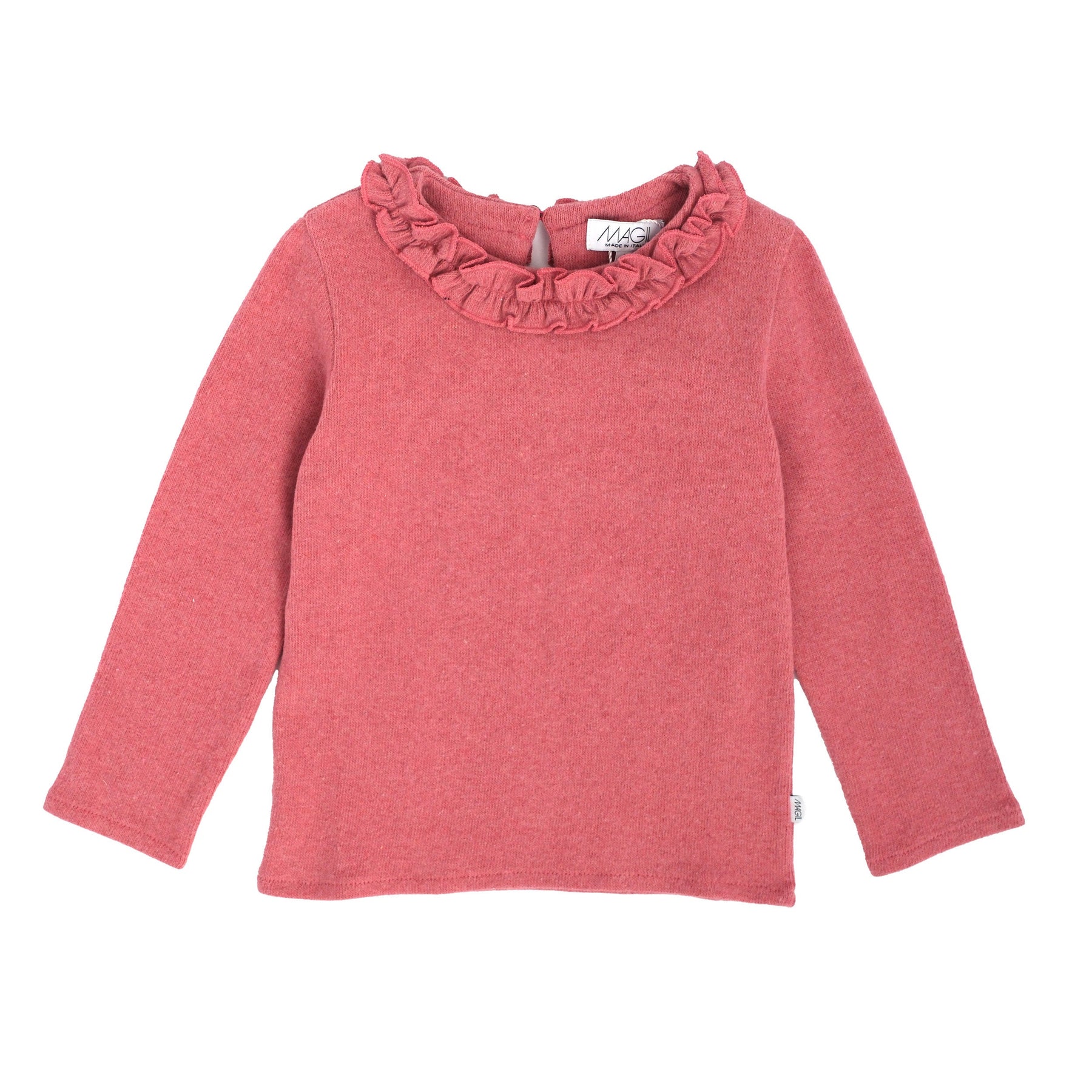 WARM COTTON SWEATER WITH RUFFLED COLLAR