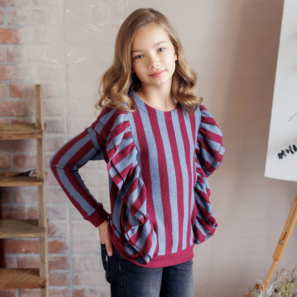 MAGLIA RIGATA CON FRAPPE