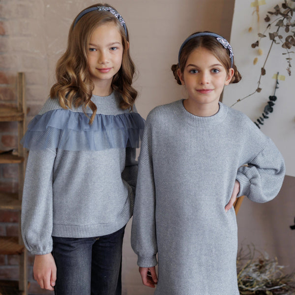 MAGLIA LUREX CON ROUCHES TULLE