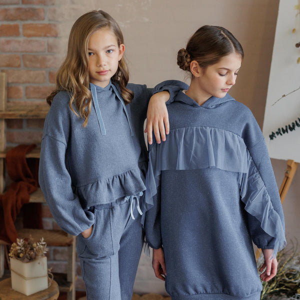MAGLIA CALDO COTONE CON BALZA E CAPPUCCIO