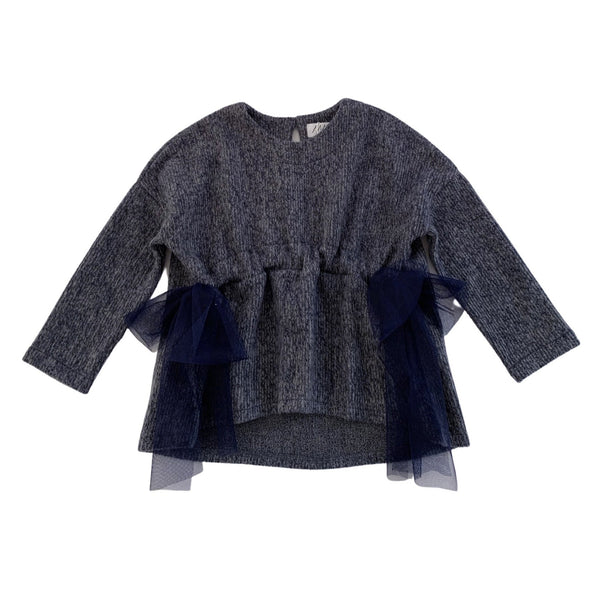 MAGLIA MORBIDA CON FIOCCHI TULLE IN VITA