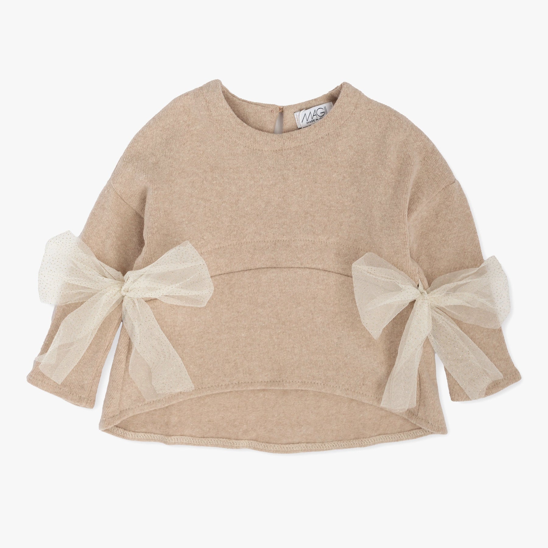 Maglia Caldo Cotone Con Fiocchi In Vita