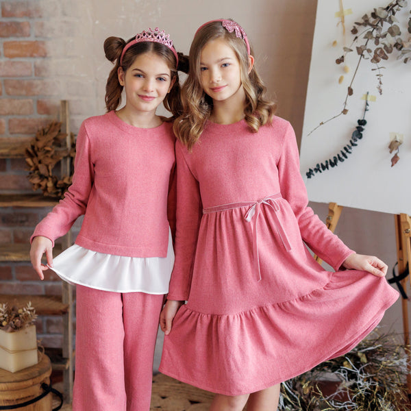 MAGLIA IN CALDO COTONE CON GEORGETTE