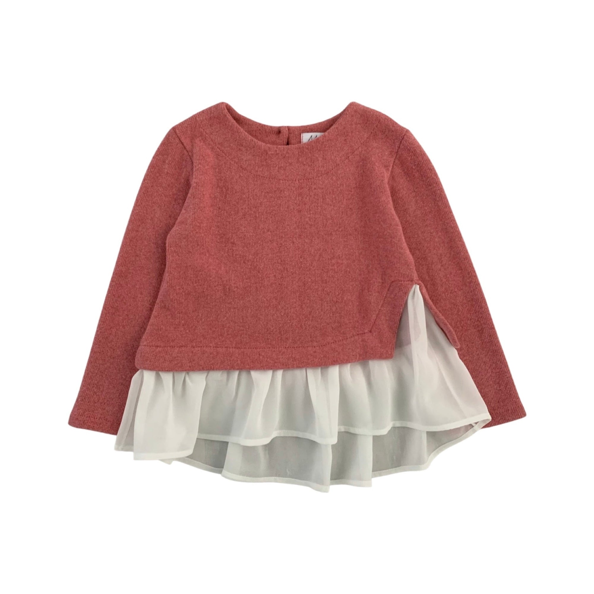 MAGLIA IN CALDO COTONE CON GEORGETTE