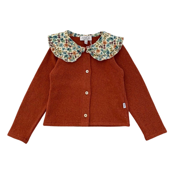CARDIGAN CON COLLETTO FIORELLINO