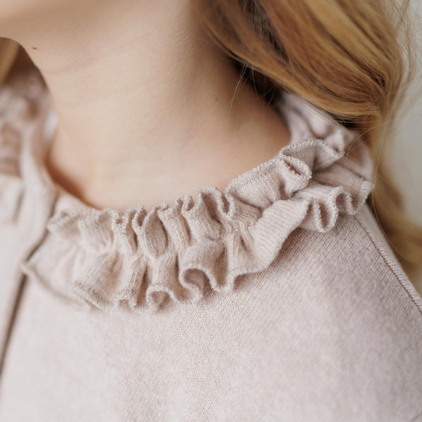 CARDIGAN CON ROUCHES SUL COLLETTO