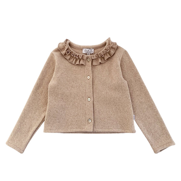 CARDIGAN CON ROUCHES SUL COLLETTO