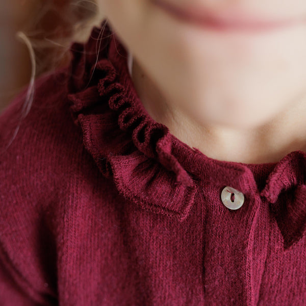 CARDIGAN CON ROUCHES SUL COLLETTO