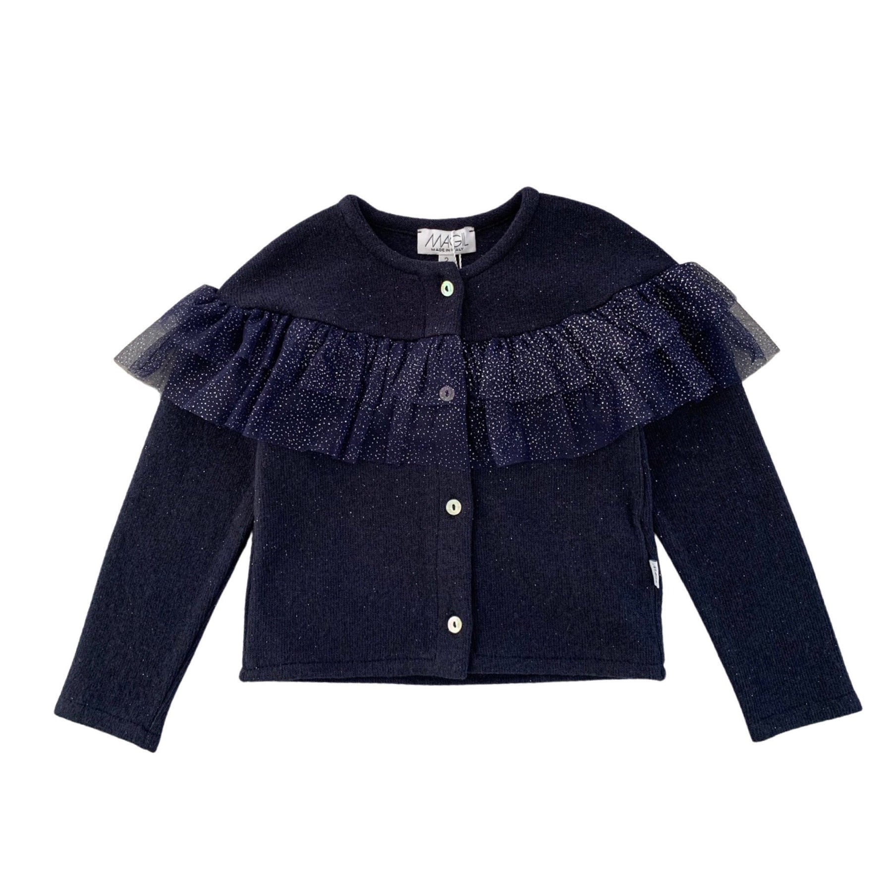 CARDIGAN CON VOLANT TULLE GLITTER