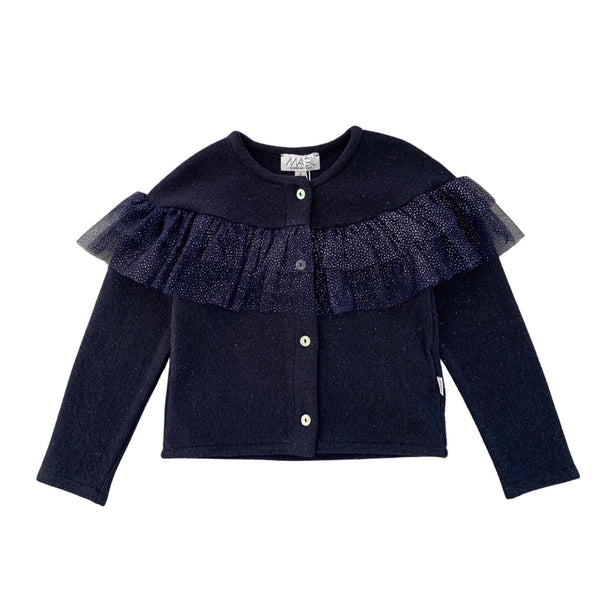 CARDIGAN CON VOLANT TULLE GLITTER