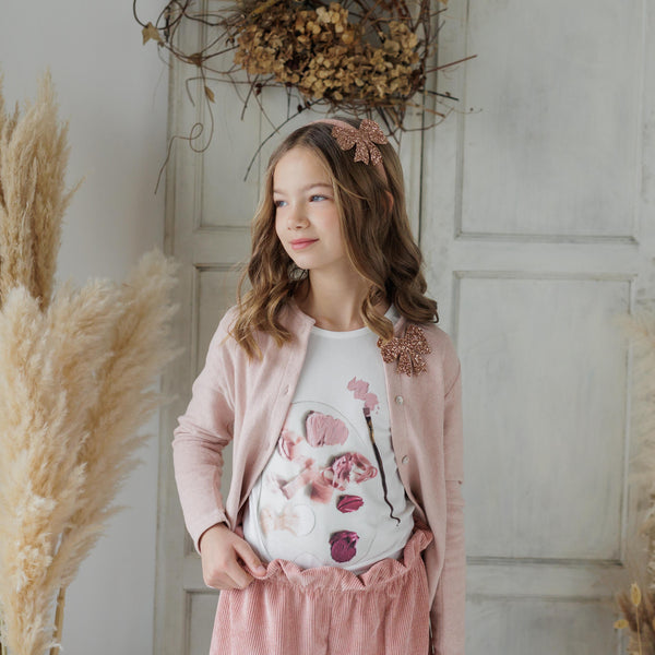 CARDIGAN CON SPILLA FIOCCO GLITTER