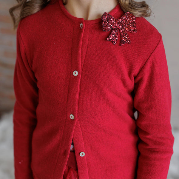 CRVENA TOPLA PAMUČNA CARDIGAN